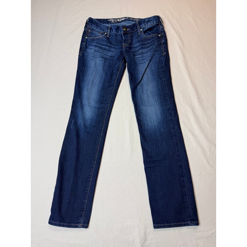 Womens Express Jeans Skinny Mid Rise Dark Wash Size 2S
